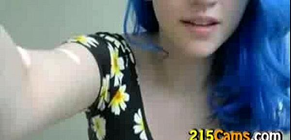  Blue Haired Girl Flowers Plays with Tits Free Porn Camsex Livesex